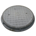 Round cast iron sewer manhole cover frame
